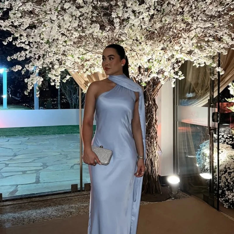 Elegant Ribbon Halter Dress Women Solid Off Shoulder Sleeveless Backless Slim Maxi Dresses 2026 Summer Autumn Party Robes Lady