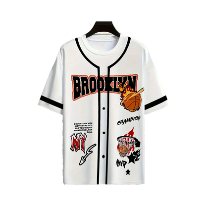 2025 Summer New Men's Basketball Print Simple Casual Comfortable Breathable Quick Dry Sports Round Neck Short Sleeve Tops