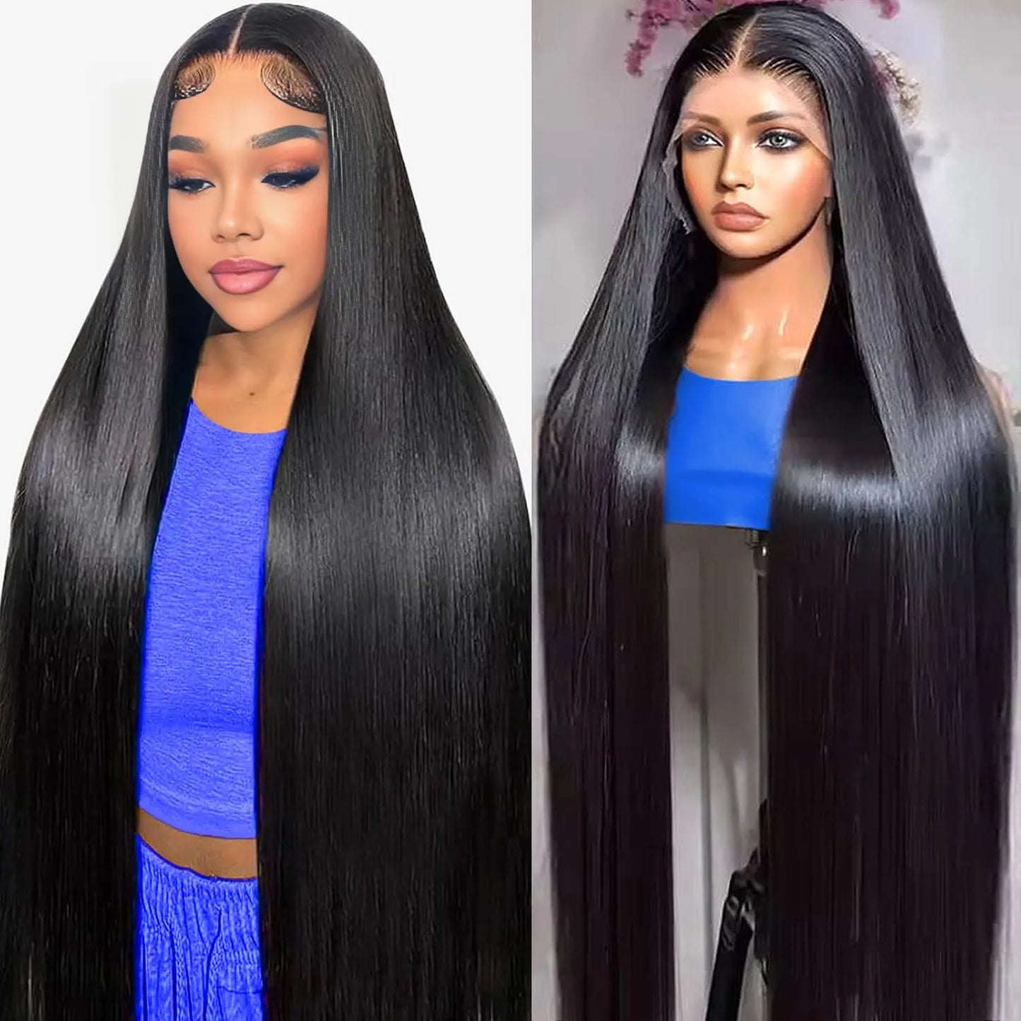 30 Inch 13x6 Straight Lace Front Wigs Human Hair 200% Density HD Lace Front Wigs Human Hair Pre Plucked Glueless Straight Wig