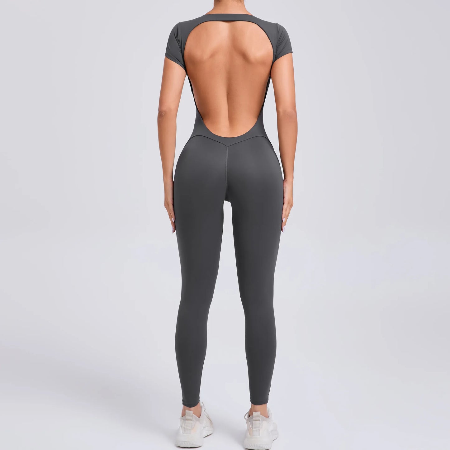 One-Piece Pad Jumpsuit for Women Workout Clothing Sports Bodysuit Open Back Yoga Sets Gym Tracksuits Activewear