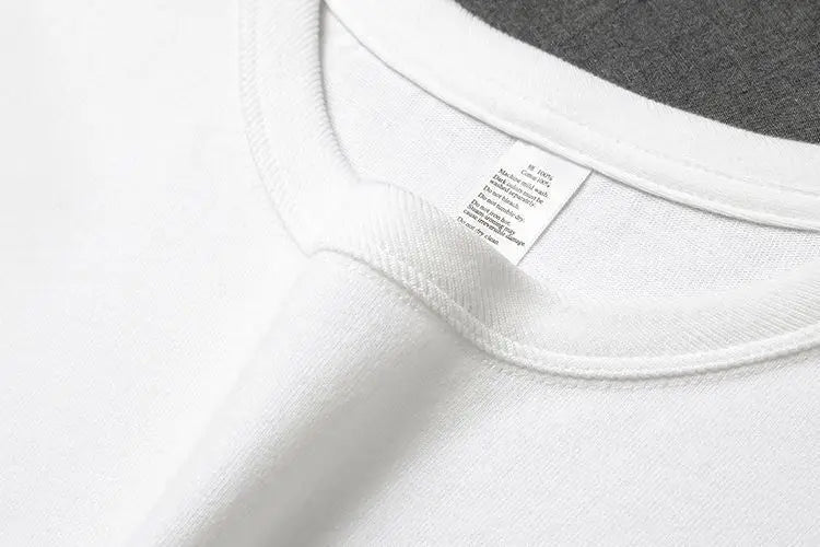 Heavyweight Impermeable 300g Carbon Matte Pure Cotton Thick Short Sleeved T-shirt Men and Women Pure White Simple Base Shirt