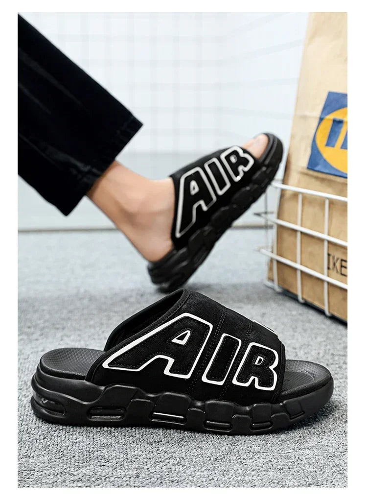 Men Air Cushion Design Slide Man Summer PVC Soft Non-slip Men's Sports Slippers New Slippers for Men Flip Flops Chanclas Hombre