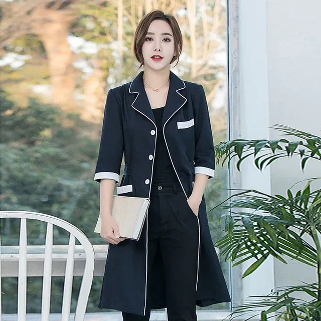 Beauty Salon Work Wear High Quality Spa Uniforms Tattooist Work Clothing Lab Coat Summer Purple Long Sleeve Scrubs Uniform New