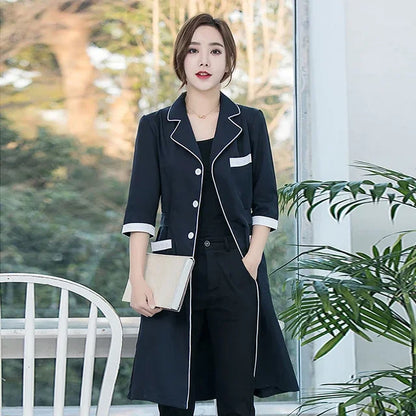 Beauty Salon Work Wear High Quality Spa Uniforms Tattooist Work Clothing Lab Coat Summer Purple Long Sleeve Scrubs Uniform New