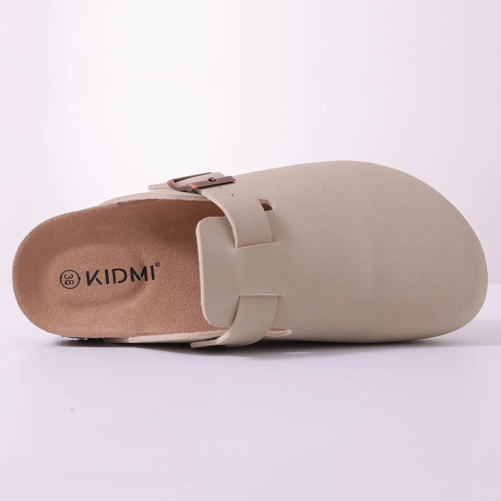 Comwarm Men Suede Clogs Slippers Classic Cork Footbed Mules Women Cozy Fashion Clogs Shoes With Arch Support Men Beach Sandals