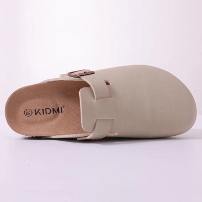 Comwarm Men Suede Clogs Slippers Classic Cork Footbed Mules Women Cozy Fashion Clogs Shoes With Arch Support Men Beach Sandals