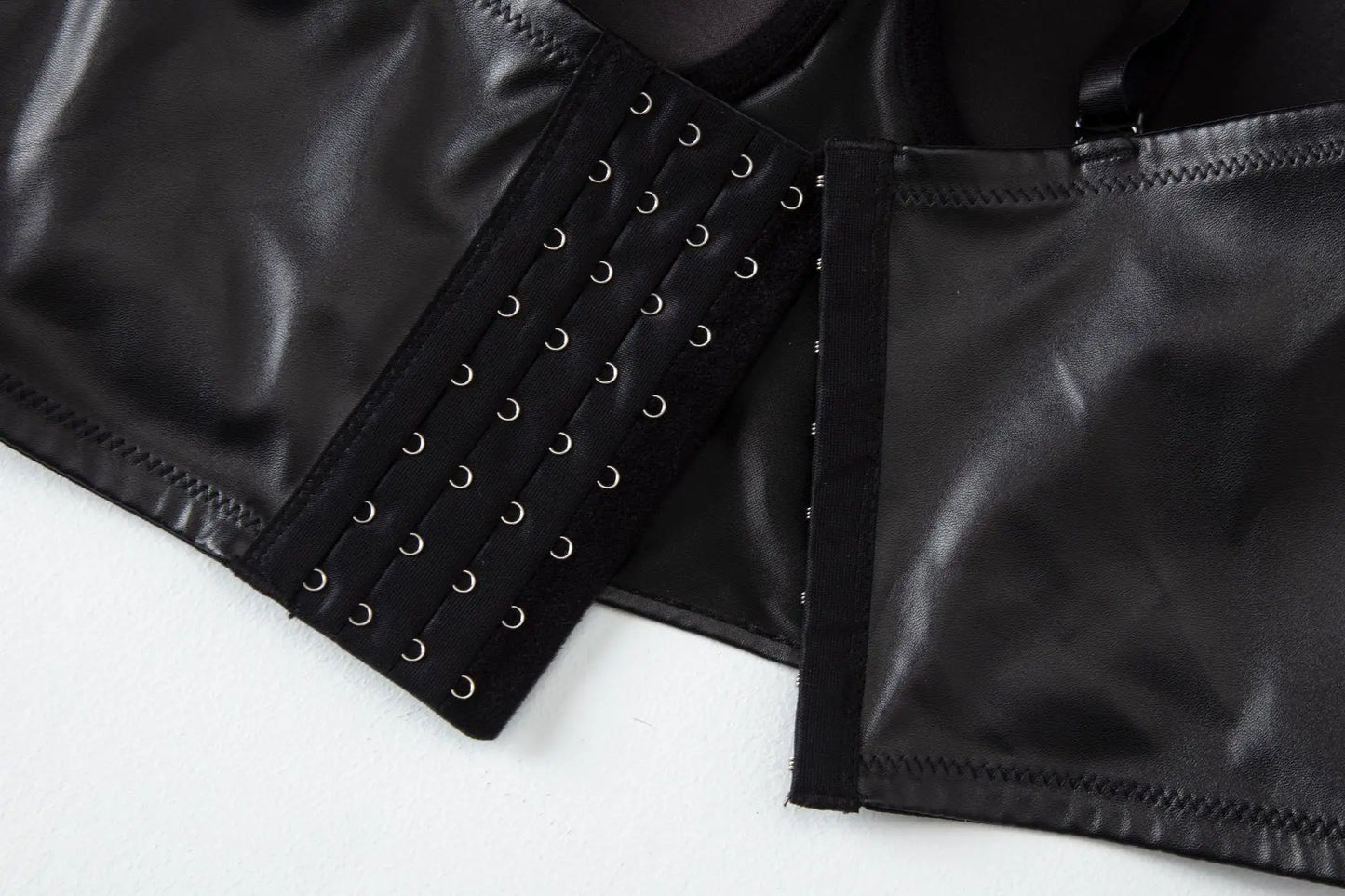 Stylish Wowen PU Leather Corset Imitation Leather Festival Clothing Bustier Lady Cropped Top Girls Punk Rock Club Party Camis