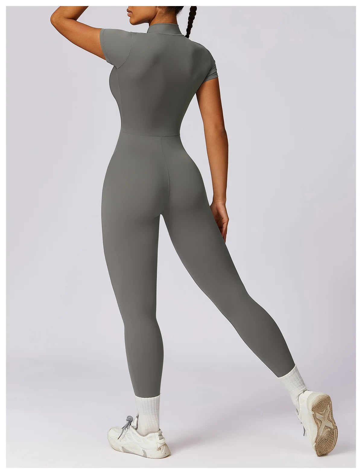 Yoga Set Women Sports Yoga Jumpsuits Tracksuit One-Piece Zipper Short Sleeve Gym Clothes Workout Fitness Sportswear Yoga Suit