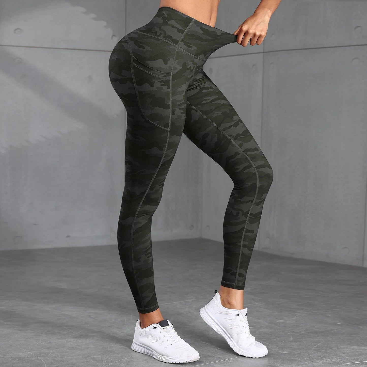 Women Yoga Fitness Leggings High Waist Tights With Pocket Gym Workout Running Stretchy Sexy Hip Liftting Casual Skinny Pants