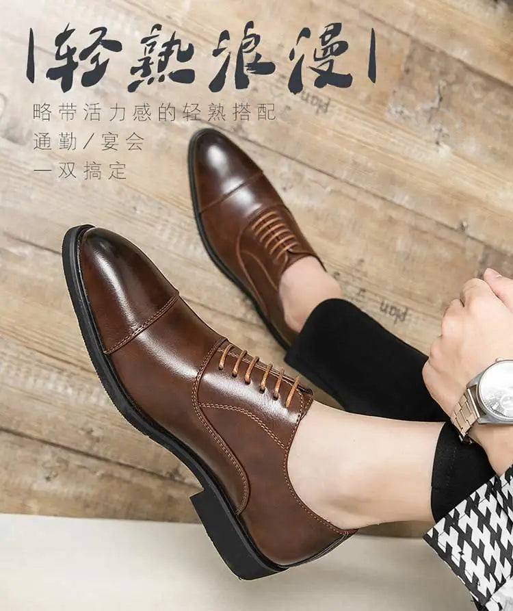 Men's Red Sole Oxford Shoes Business Office  Breathable Lace-up Shoes for Men  Chaussure Homme