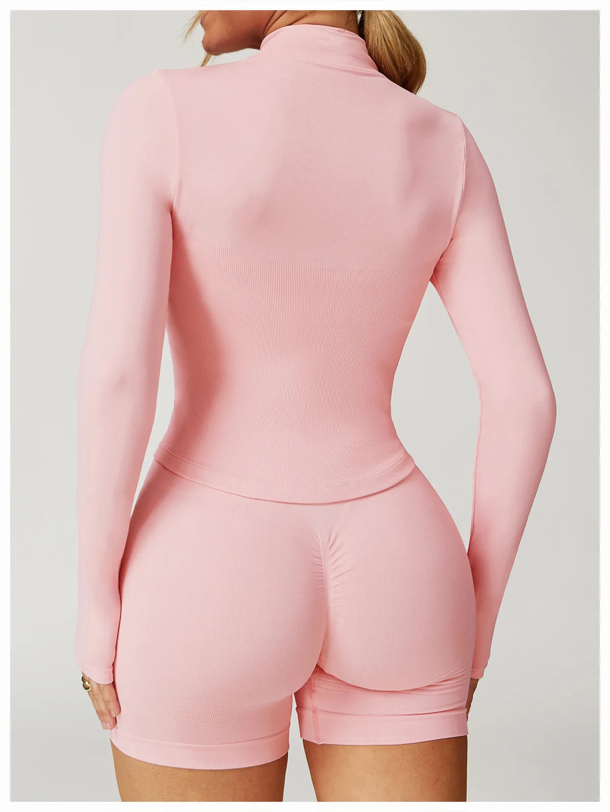 New Women Seamless Zipper Jacket Yoga Long Sleeved Gym Top Yoga Push Up Jacket Fitness Running Workout Sport Coat Women's Shirts