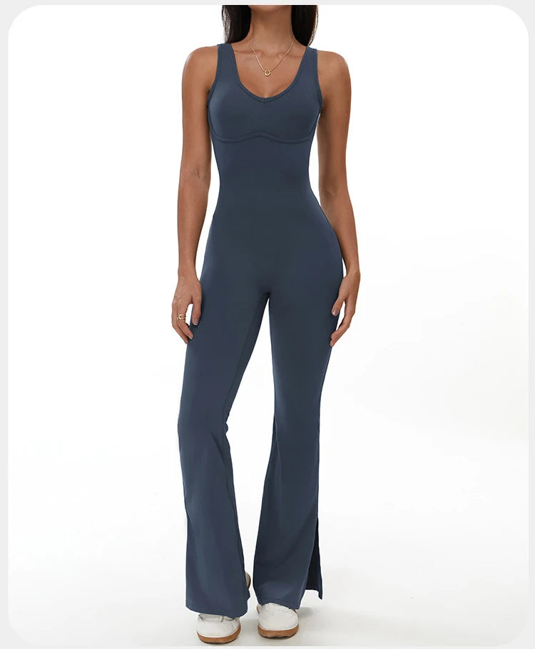 Backless Romper for Women Workout Set Sportswear Jumpsuit Fitness Bodysuit Women Tracksuit Gym Clothes One-piece Playsuit Set