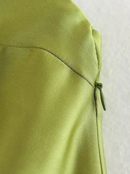 2023 Summer New Women's Dress Tanksilk-satin Feeling Sleeveless Dress 9588 Western Style Fashion