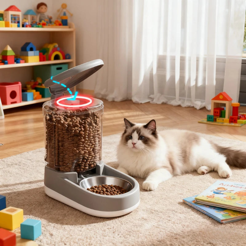 All-Size Pet Kit: Adjustable Height Feeder&Dish for Puppy/Senior Cats, Split-Design Non-Electric, Portable Spill-Free Solution