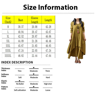 Women Elegant Linen Ginger Dresses Bohemia Layering Vintage Robe Long Sleeve Loose Long Dress Female Autumn Vestidos
