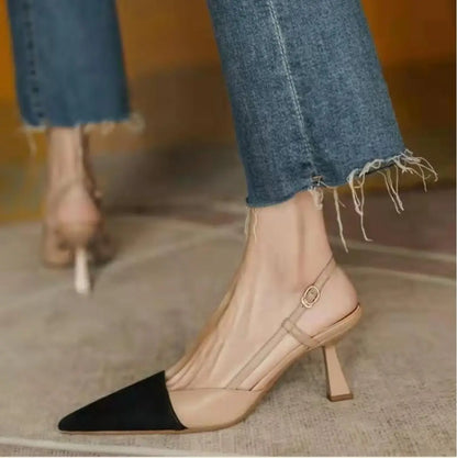 2025 New Arrival High Heels Summer Fashion Buckle Pointed Heel Sandals Women Comfort Simplicity Stilettos Sandalias De Mujer 40