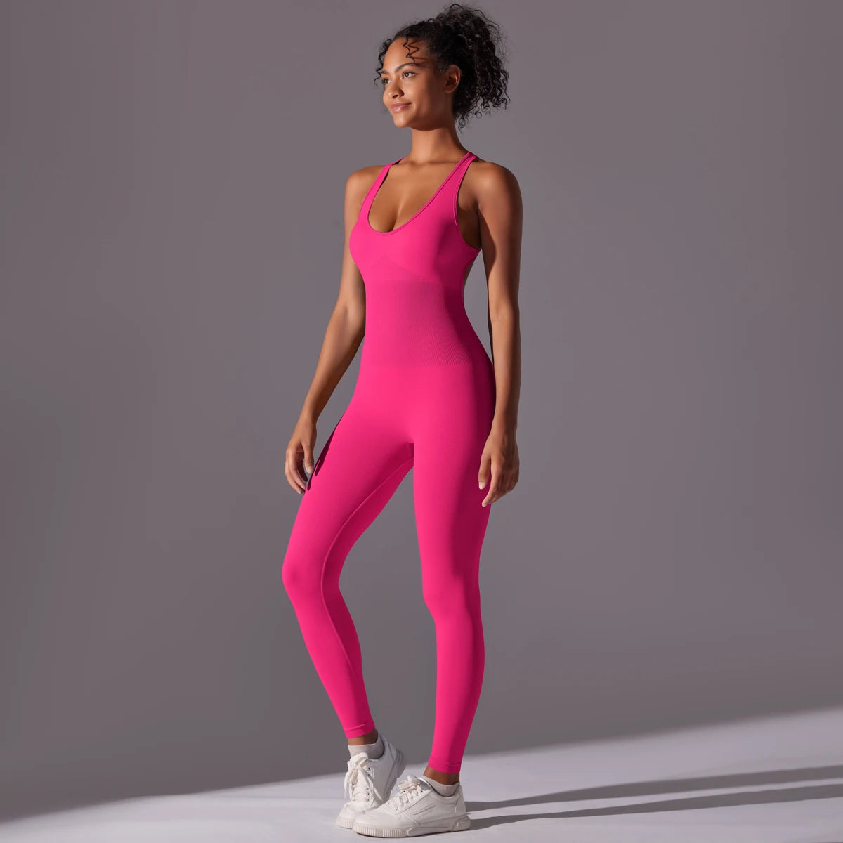 Sexy Back V Jumpsuit Gym Set Women Training Yoga Suit Sportswear Women Sports Jumpsuit Fitness Rompers Stretch Workout Bodysuits