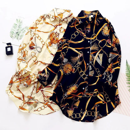 Fashion Women Shirts Vintage Button Tees Blouse Chiffon Sexy Big Large Top Loose Casual Tops Plus Size Cardigan