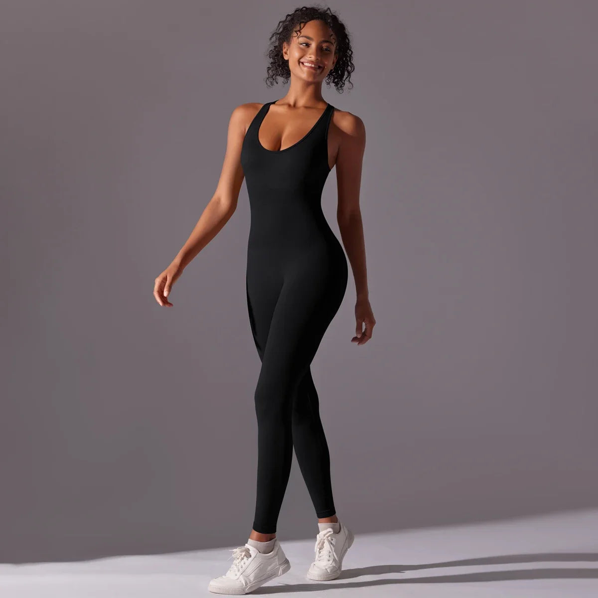 Sexy Back V Jumpsuit Gym Set Women Training Yoga Suit Sportswear Women Sports Jumpsuit Fitness Rompers Stretch Workout Bodysuits