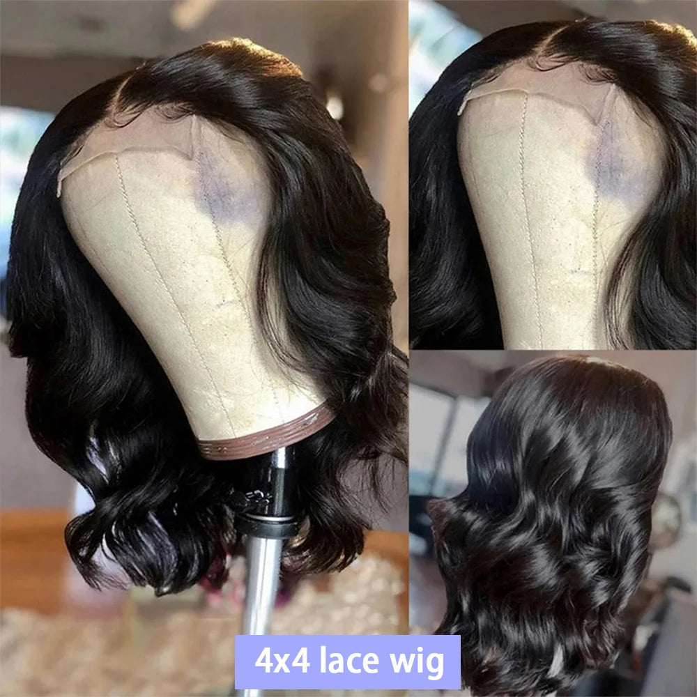 Bob Wig Body Wave 13x4 HD Lace Front Short Human Hair Wigs 4x4 Closure Lace Frontal Human Hair Brazilian Bob Wigs For Women