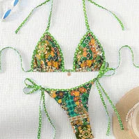 Bikini Print Swimsuit Beach Sexy Ladies Swimwear Seaside Vacation