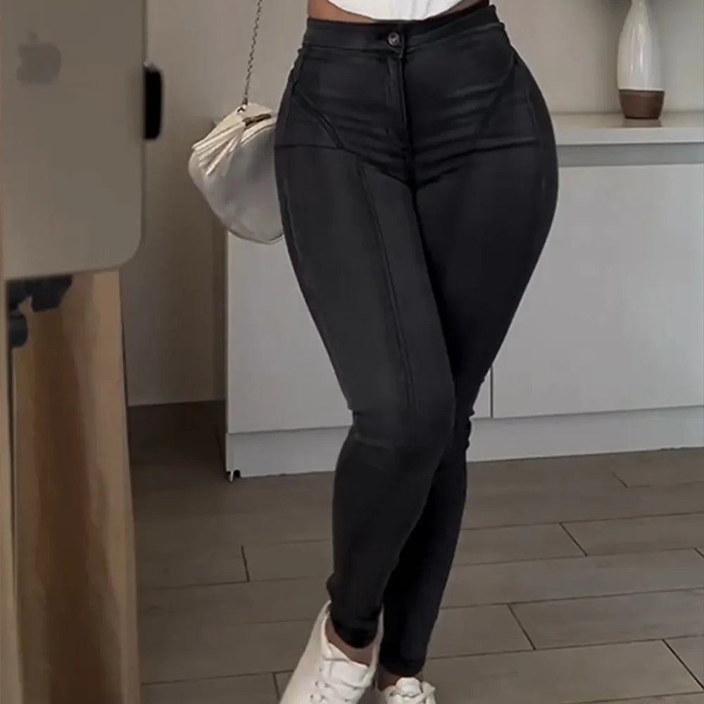 Skinny Jeans Women Mid Waist Fashion Simple y2k Pants 2025 & 2026 Elegant Korean Style Clothes Pencil Pants Temperament Hot Selling