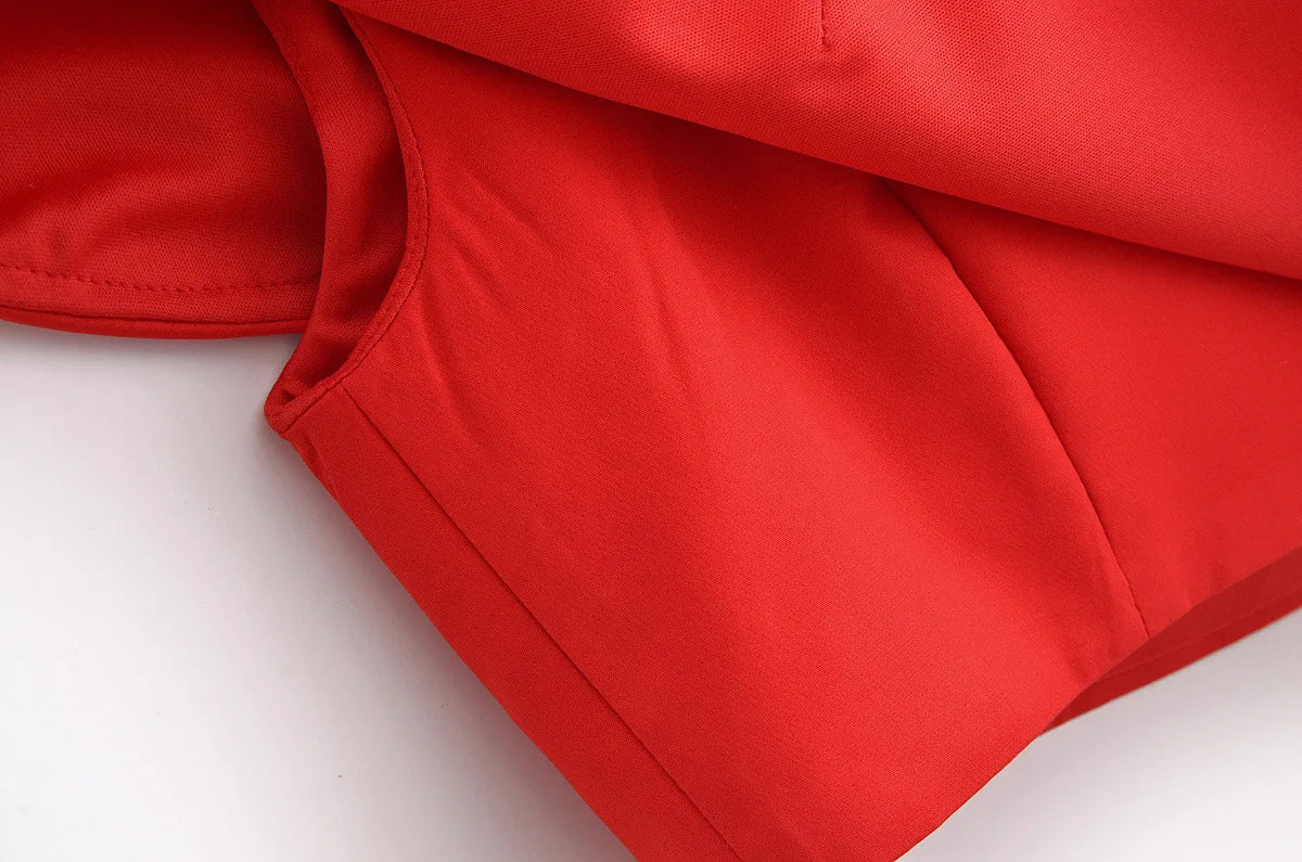 Fashion Asymmetrical Heart Shaped Crop Tops Woman New Women Vintage Sexy Sleeveless Off Shoulder Red Short Tops for Female Tops