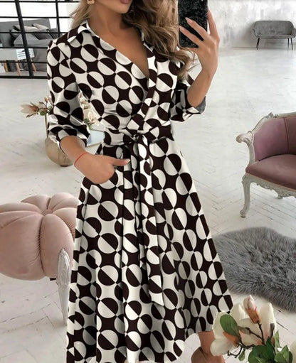 Spring Autumn Fashion Office Ruched Dress Long-sleeved V-neck Red Black Blue Bag Hip Dress Women's Clothing Dress for Women
