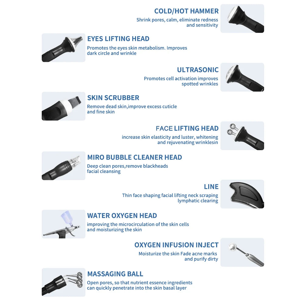 10 in 1 Hydro Dermabrasion Machine Face Lifting Facial Deep Cleaning Aqua Peeling Skin Rejuvenation Skin Care SPA Device