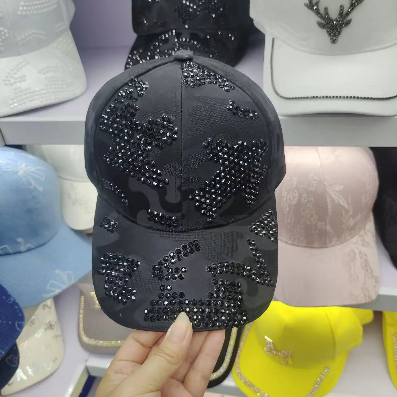 New duck hat for men and women Spring and autumn outdoor casual hat with diamond Korean version shade baseball cap