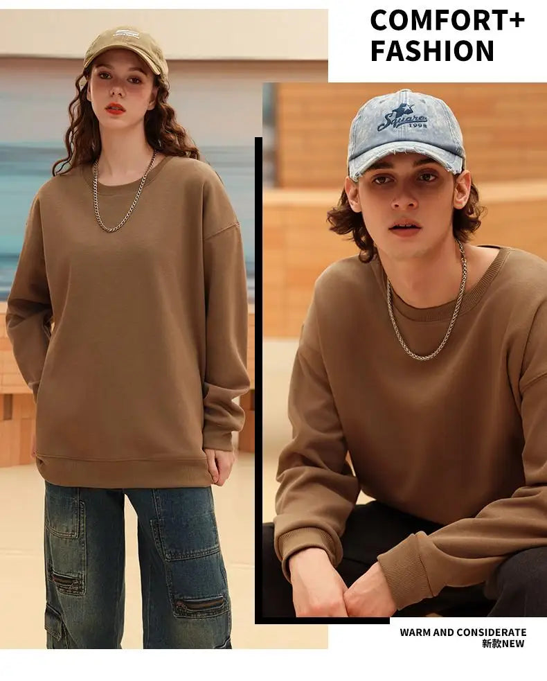 Customizable Thick Sweatshirt for Man Women Plain Hoodie Sweater Autumn Winter Fleece Sweatshirts Logo Original Design