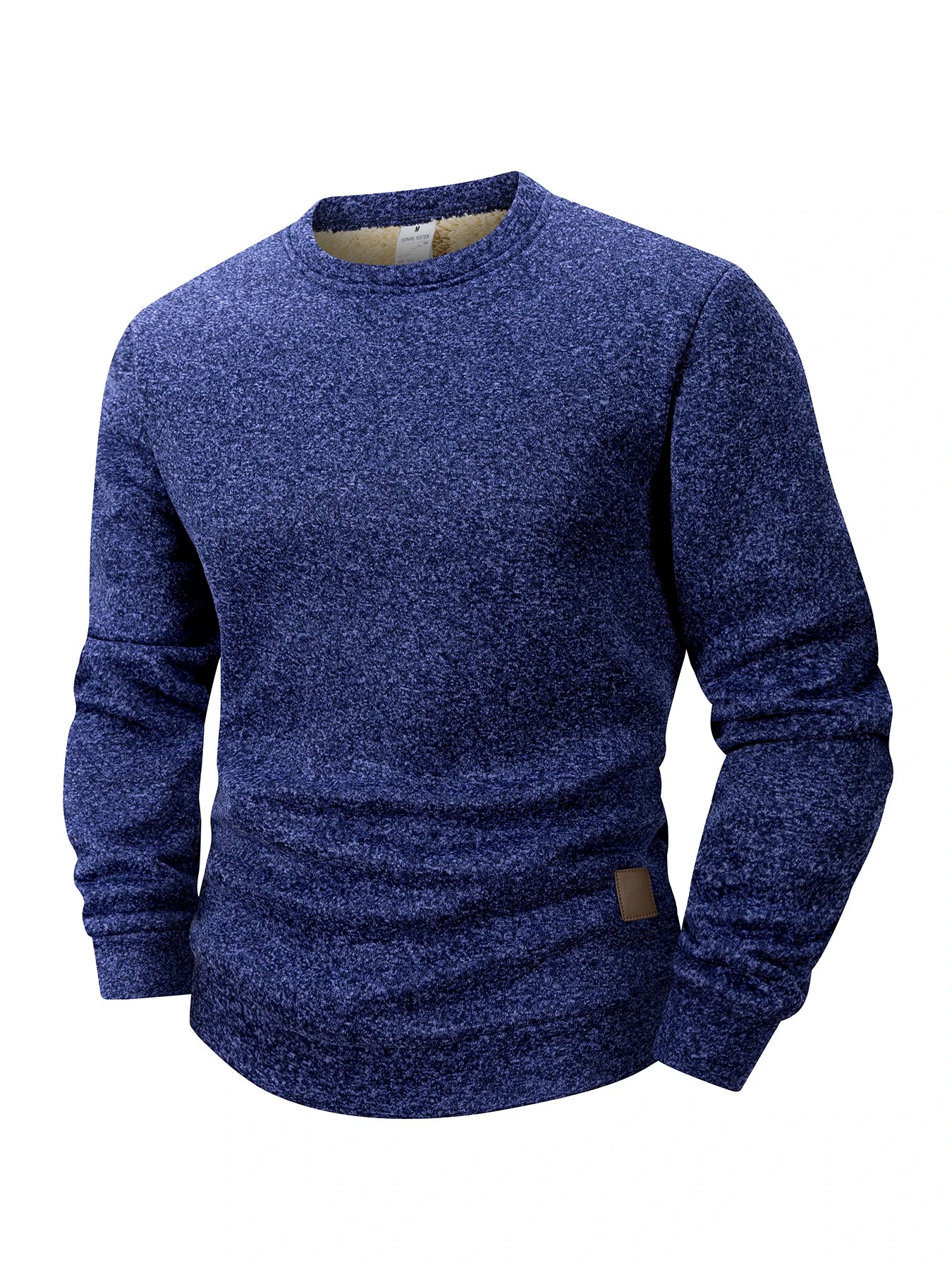 Winter Men's Crew Neck Sweatshirts Solid Color Fleece Thicken Sweatwear Outdoor Casual Daily Long Sleeve Pullover Man Sportswear