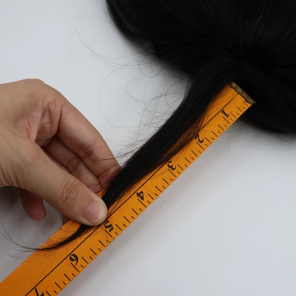 7x9inch Human Hair System For Men Toupee Fine Mono Male Wig  Durable Hair Prosthesis Toupee Men 6" Hair Replacement Men Wig 1B