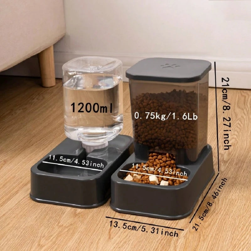 1/2 Pcs Pet Water Dispenser And 1 Pet Food Dispenser Set,  Cat Water Dispensers,  Pet Bowl Feeders