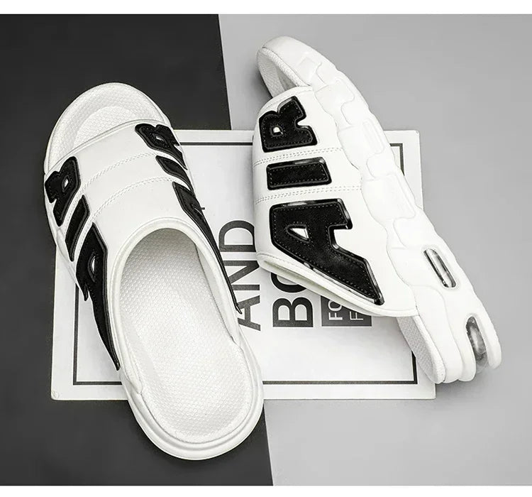 Men Air Cushion Design Slide Man Summer PVC Soft Non-slip Men's Sports Slippers New Slippers for Men Flip Flops Chanclas Hombre