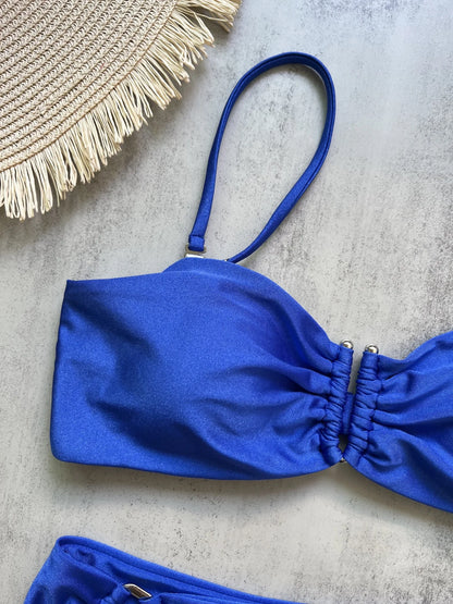 Bandeau Bikini Push Up Women Swimsuits 2024 Sexy Female Swimwear Brazilian Bikini Set Thong Biquini Swim Suits Solid Beachwear