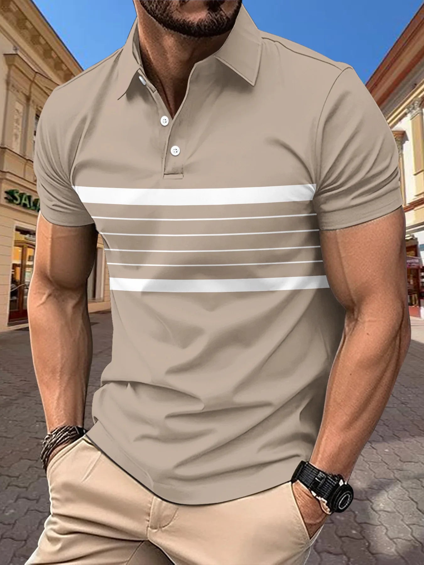 Fashion Striped Men's Polos T-Shirts Summer Short Sleeve 3d Printed Street Trend Male POLO T Shirt 6XL Large Size Casual Tops