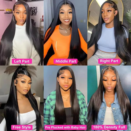 30 40 Inch Glueless Wigs Bone Straight 13x4 Lace Front Wig 13x6 HD Lace Frontal Wigs 5x5 Black Closure Brazilian 100% Human Hair