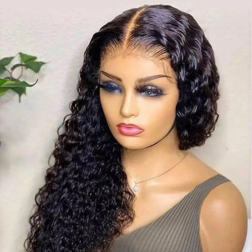 Curly Glueless Wigs Human Hair Ready to Wear Deep Wave Lace Front Wigs Wear And Go Pre Plucked Pre Cut 5x5 4x4 Lace Closure Wigs