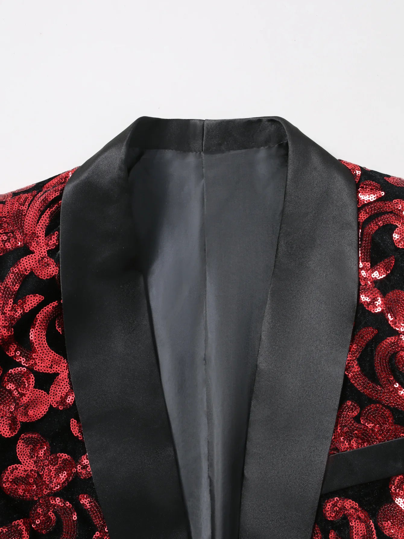 Shiny Sequin Embellished Single Button Stage Performance Outerwear in Blue Gold Green Purple Options for Men's Red Suit Jacket