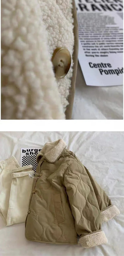 Faionable Double-Sided Wear Lamb Fur Cotton Jaet Women Winter Large Size Casual Thi Warm Cotton Coat Outerwear