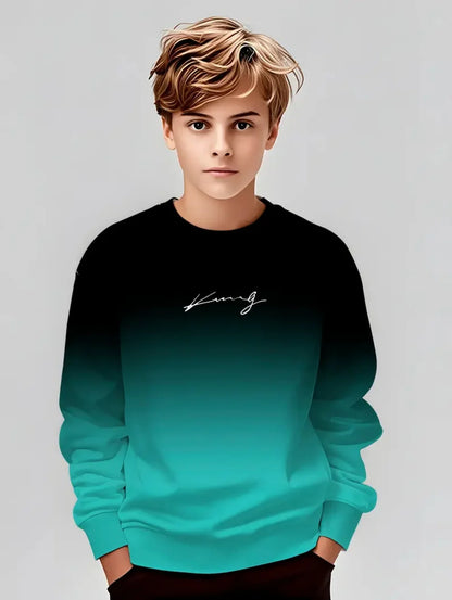 Autumn Classic Boyst-Shirt Outdoor Round Neck Long Sleeves Top Stripe 3D Print Street Loose T-Shirt Comfort Children's Clothing