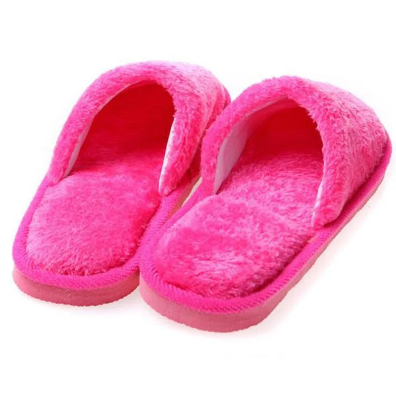 Soft Plush Cotton Slippers Shoes Autumn Winter Couple Unisex Non-Slip Floor Indoor Home Furry Slippers Women Shoes For Bedroom