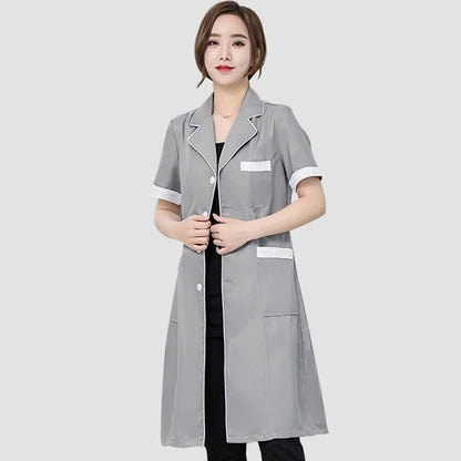 Beauty Salon Work Wear High Quality Spa Uniforms Tattooist Work Clothing Lab Coat Summer Purple Long Sleeve Scrubs Uniform New