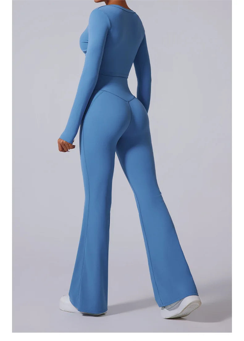 2 Pieces Wrap Front Gym Fitness Suit Women Long Sleeve Legging Workout Yoga Set Sports Bra Short Sports Clothes Tracksuit Female