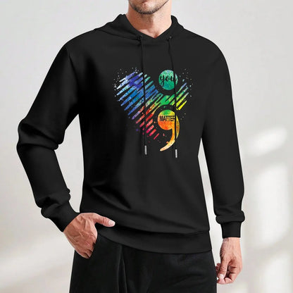 Suicide Prevention Awareness Heart Hoodie men's sweat-shirt set japanese style men's coat new in hoodies & sweat-shirt