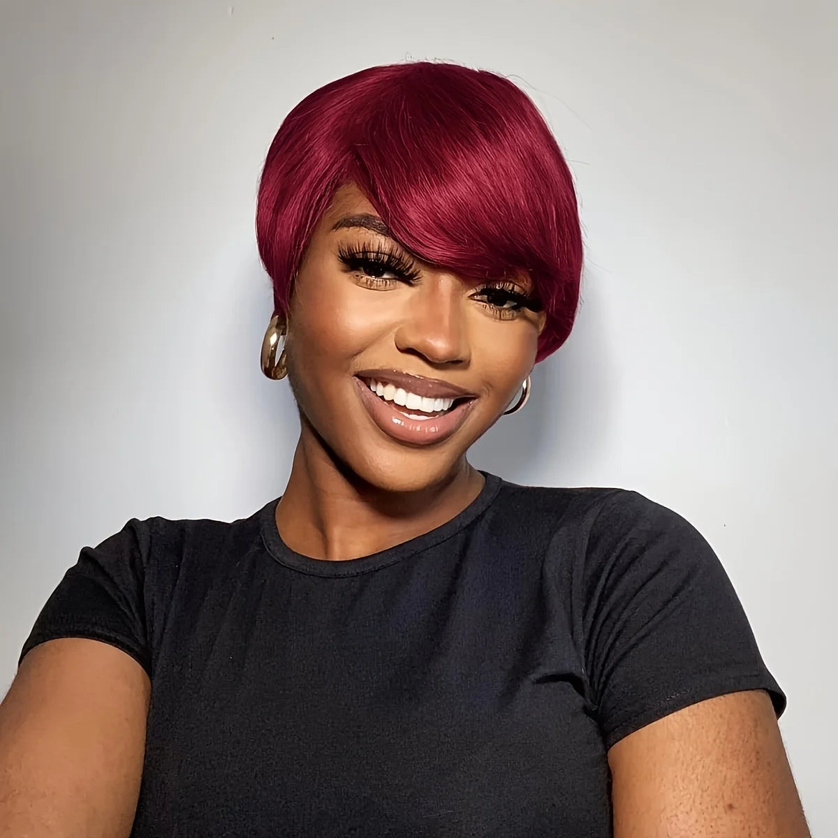 Pixie Cut Wig Human Hair Short Wig for Black Women Short Pixie Wig With Bangs full machine made  Wig