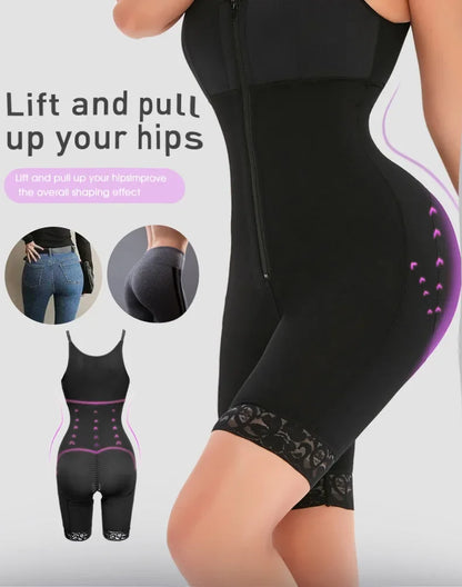 Women's Belly Tummy Control Butt Lifting Zipper Postpartum BodyShaper Fajas Colombian Double Compression Corset Waist Trainer