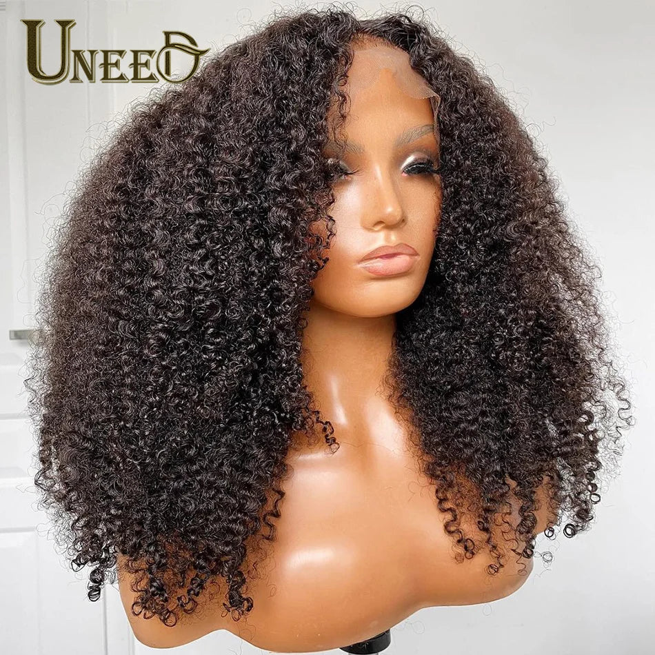 Kinky Curly Wig 13x4 Human Hair Lace Frontal Wigs Mongolian Kinky Curly Human Hair Lace Front Wig For Women 180% 200% Density