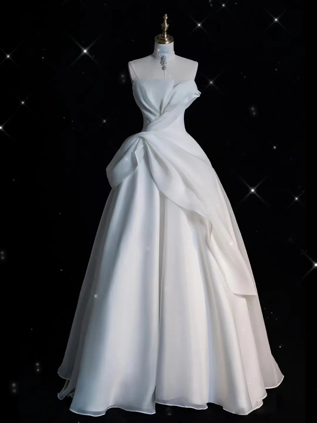European and American Strapless Light Wedding Dress 2025summer New Bride Simple White Gauze Dress Welcome Gauze Fairy Atmosphere
